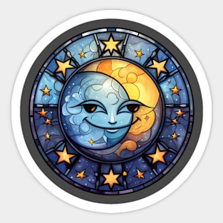 Sun & Moon Stained Glass Sticker